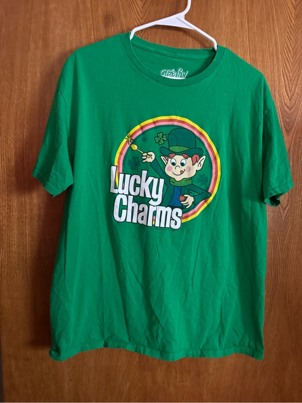 Tee Luv Lucky Charms Leprechaun Green Graphic T-Shirt Men’s Large